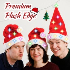 LED DIY Santa Hat   Creative Christmas Light  Up Holiday Hat   Festive Costume Ac