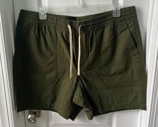 Lands End Men s Shorts 100 Cotton Drawstring Olive Green Size XL 40-42