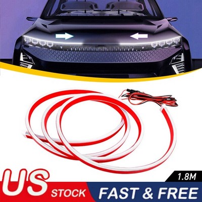 For Dodge RAM 1500 2500 3500 70'' LED Scan Start Up Dynamic Hood Light Strip DRL