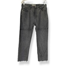 Everlane Size 29 90s Cheeky Jean Crop Length Off Black Denim Raw Hem Button Fly