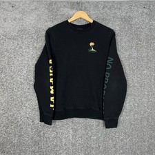 Stussy Men S Black Palm Tree Graphic Crewneck Sweatshirt Size Xs