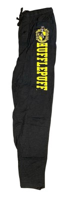 Harry Potter Hufflepuff School Crest Grey Sleep Pajama Pants Unisex X-Large