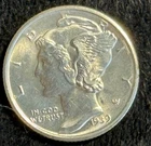 1939-D Mercury Dime 10c Original Blast White Gem BU MS Uncirculated 2679