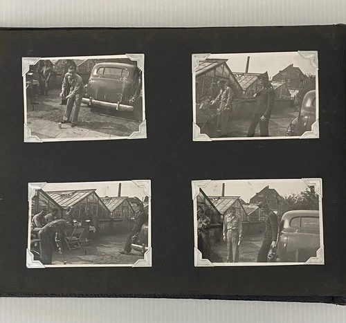 WW2 Vintage Military Photo Album Sports Event 250 Pictures Planes Vehicles Mix