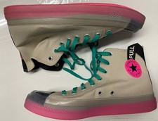Image of Chuck Taylor All Star Hi 170137C Beige Pink Sole Teal Laces Size 10 M 12 W