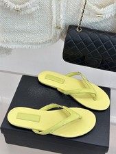 Flat bottomed flip flops casual slippers leather women 2026 35-41 Crystal inlay
