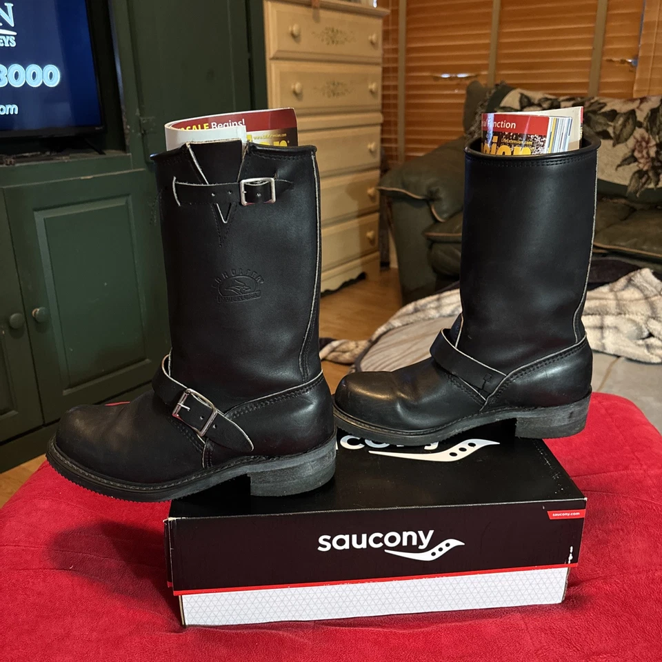 Botas pretas Carolina masculinas motociclista engenheiro 115 biqueira de aço resistente a óleo tamanho 7 - Imagem 4 de 4