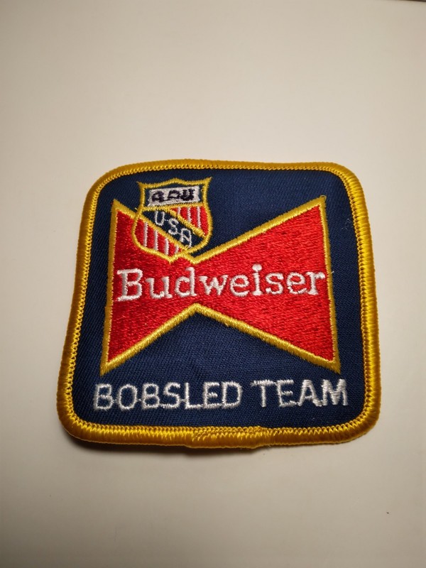 BUDWEISER BUD SNOW SLED BOBSLED TEAM BEER BREWERY SPORTING JACKET PATCH NEW