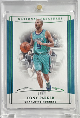 Panini National Treasures 2018-19 Tony Parker Hornets #50 Emerald /5