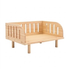 Wooden Pet Bed Ventilated Raised Pet Bed Furniture Rectangular Low-Rise for