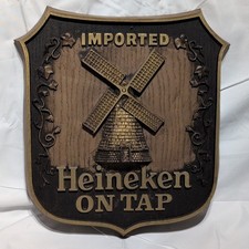 1980s Heineken Beer Sign. Imported Heineken on tap. Vintage