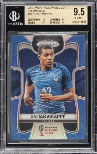 2018 PANINI PRIZM WORLD CUP PRIZMS BLUE #80 KYLIAN MBAPPE BGS 9.5