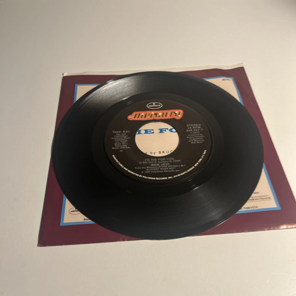 BON JOVI Wanted Dead Or Alive 45rpm From 1986 & Picture Sleeve - Image 4 of 4