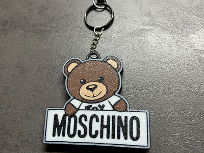 Moschino-inspired teddy bear 3D Printed Keychain Key Ring Charm Gift