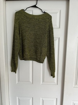 Universal Thread Women s Chunky Knit Sweater Small Green Boho Pullover Indie