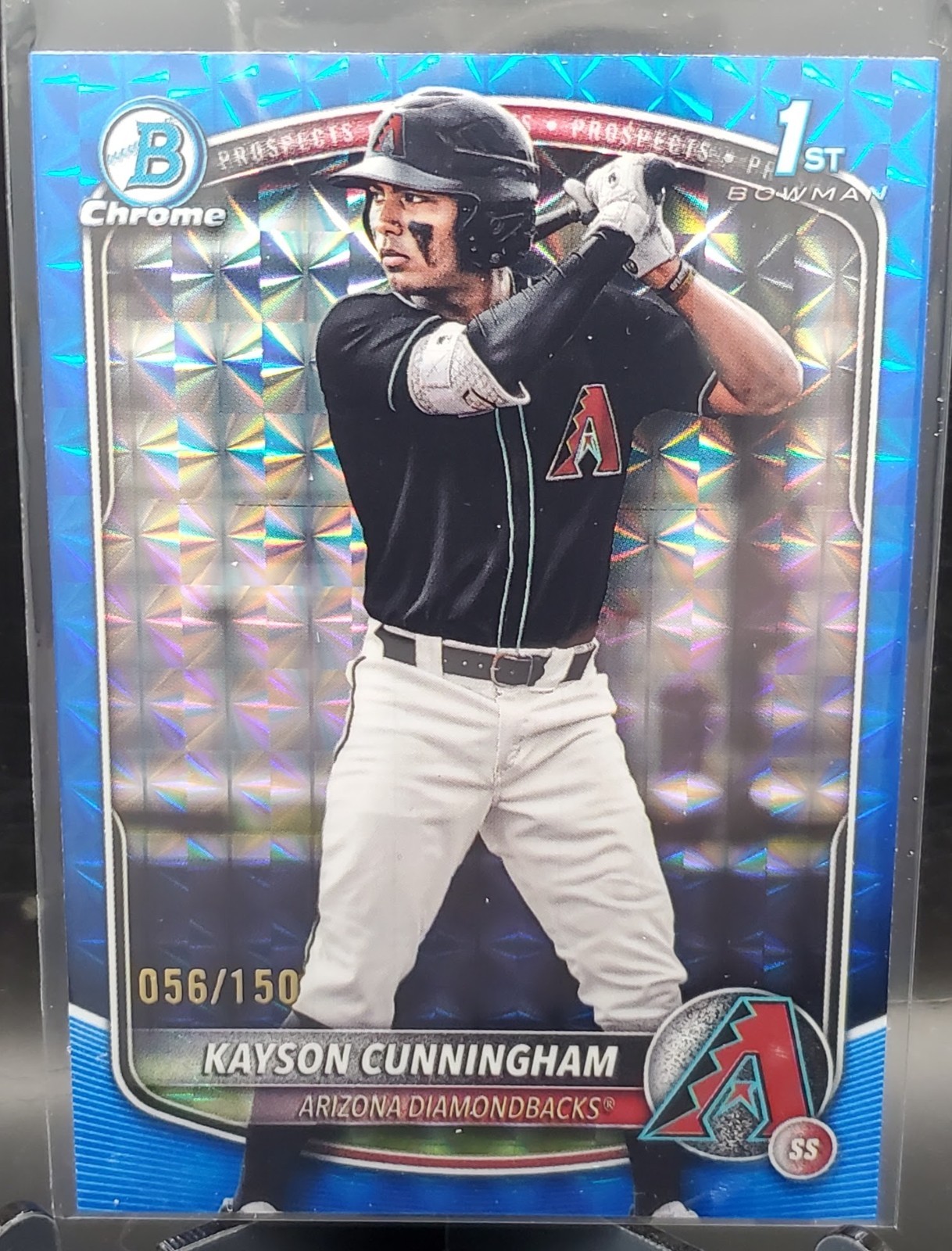2025 Bowman Draft Chrome Prospect Kayson Cunningham Blue Geometric /150 #BDC-84