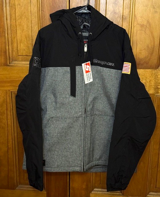 #ad NEW Snap on Tools Hooded Quilted Jacket Mens XL Black Gray 100th Anniversary NWT $120.00