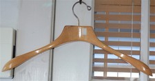 Vintage Solid Wooden Heavy Duty Coat Hanger Blonde Wood Olds  King Label