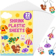 Shrink Paper Sheets for DIY Craft Keychain Making Kit, Christmas Crafts, 22PCS