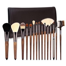 Makeup Brush Set, 15pcs Unique Walnut Brushes with Vegan A-Walnut