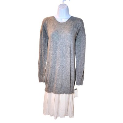3.1 Phillip Lim Gray Sweater Dress with White Pleated Skirt Size L NWT  $44.99 | eBay