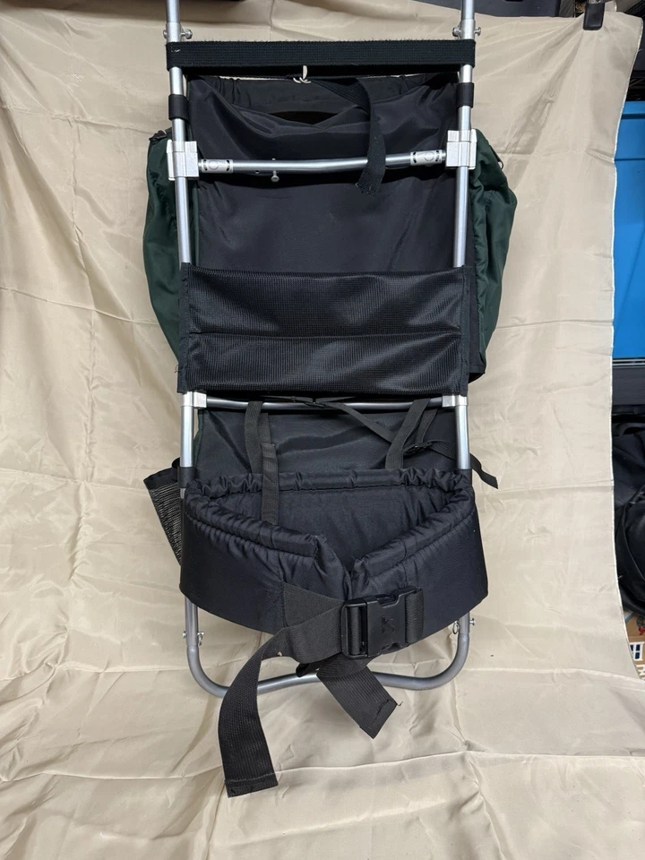 Mochila de Senderismo Jansport Verde Marco Externo Camping Correas de Cadera Almohadillas De Colección Foto 2 de 3