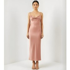 NWT BHLDN Cali Satin Charmeuse Slip Dress, Sedona, 10 (US)