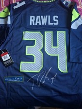 SEAHAWKS Thomas Rawls Signed Jersey🔥 ON FIELD Jersey plus signed 8x10,nameplate