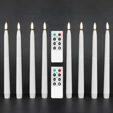 Flameless Taper Candles with Timer, Battery Operated Led Candle Sticks Real Wax 
