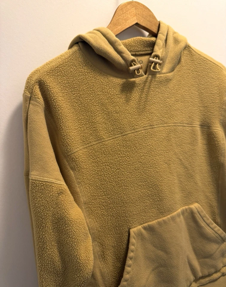 Alo Yoga Being Hoodie Womens Small Yellow Honey Pullover Fleece Pocket - Image 2 of 4