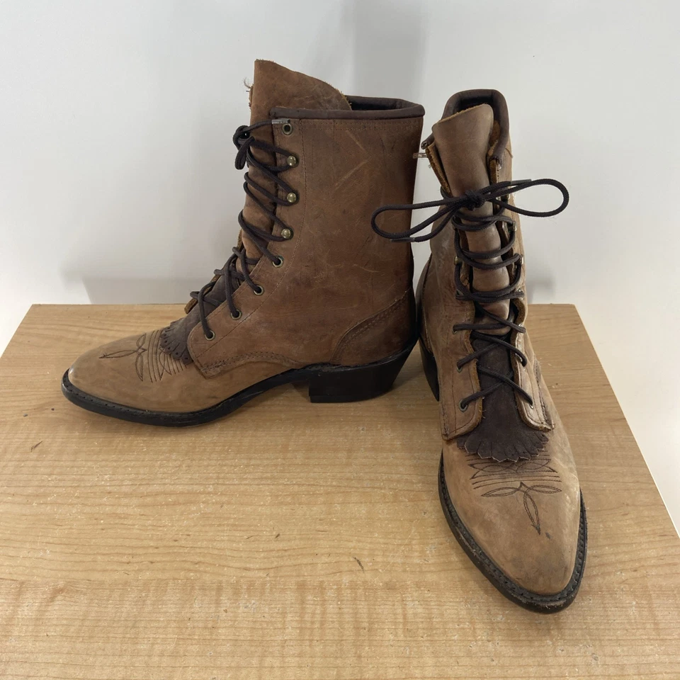 De colección Abilene South Western Packer Botas Kiltie Cuero Botines Zapatos Talla 7 M Foto 3 de 4