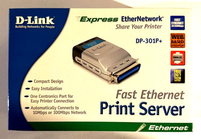 D-Link DP-301P+ Fast Ethernet Parallel 1 Centronics Port Print Server