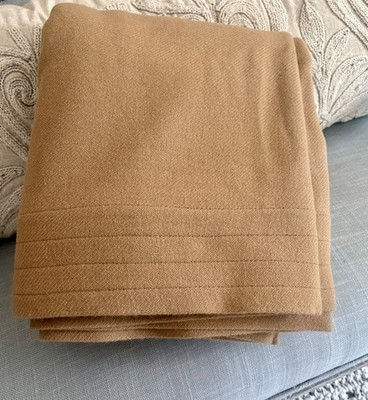 RARE RALPH LAUREN HOME VERDONNET  WOOL BED BLANKET (CAMEL) ~  F/Q