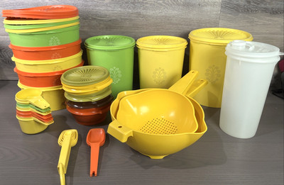 Vintage Tupperware Lot- Multiple Pieces, Containers, Lids, Cups & Accessories