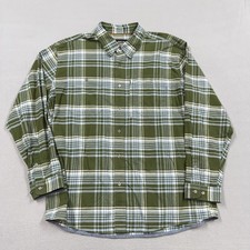 Orvis Shirt Mens XL Green Plaid Long Sleeve Flannel Button Up Casual Outdoor