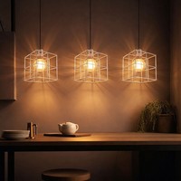Pendelleuchte HäNgelampe Pendelleuchte Wohnzimmerlampe 3 Flammig Gitterschirme