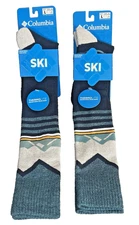 2 Pair NEW Columbia Thermolite Medium Weight Ski Socks Men's Size L 10-13 $42