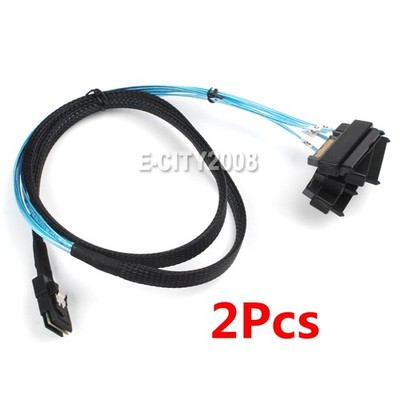 2PCS Mini SAS 36Pin SFF-8087 to 4 SFF-8482 Connectors With SATA Power Cable 1M