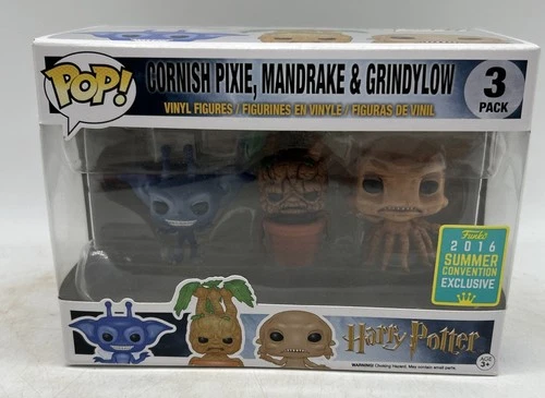 Funko Pop Cornish Pixie, Mandrake & Grindylow Harry Potter 3 pack 2016 Exclusive