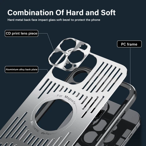 UK For iPhone 15 14 Pro Max 12 13 MagSafe Metal Case Heat Dissipation Cover - Zdjęcie 4 z 28