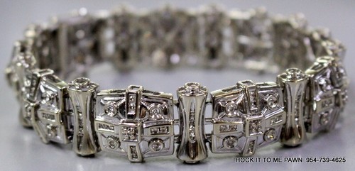 14K White Gold Diamond Men's Bracelet - 2.5 C.T.W. - 8in - 51.3gr - Picture 2 of 9