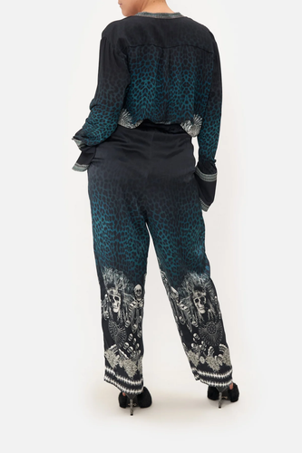 CAMILLA Pants Animal Anarchy Tuck Front Harem Size M AU 12/US 8 Skull MEXICO - Picture 7 of 20
