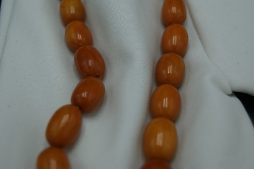 老琥珀 NATURAL BALTIC AMBER EGG BUTTERSCOTCH YOLK OLIVE GRADUATED 19 BEADS W.10.1gr - 第 17/22 張圖片