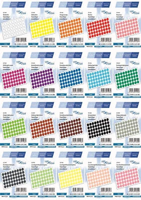 LABELOCEAN Markierungspunkte 12 mm aus Papier selbstklebend auf Bogen MPA-12 E
