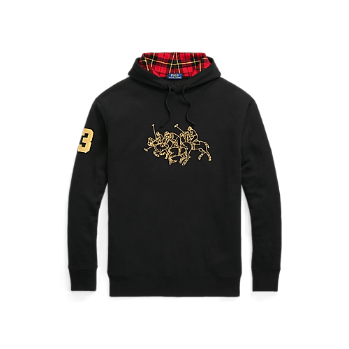 Polo Ralph Lauren Lunar New Year Triple Pony Nera Felpa con Cappuccio Uomo TG M Tall