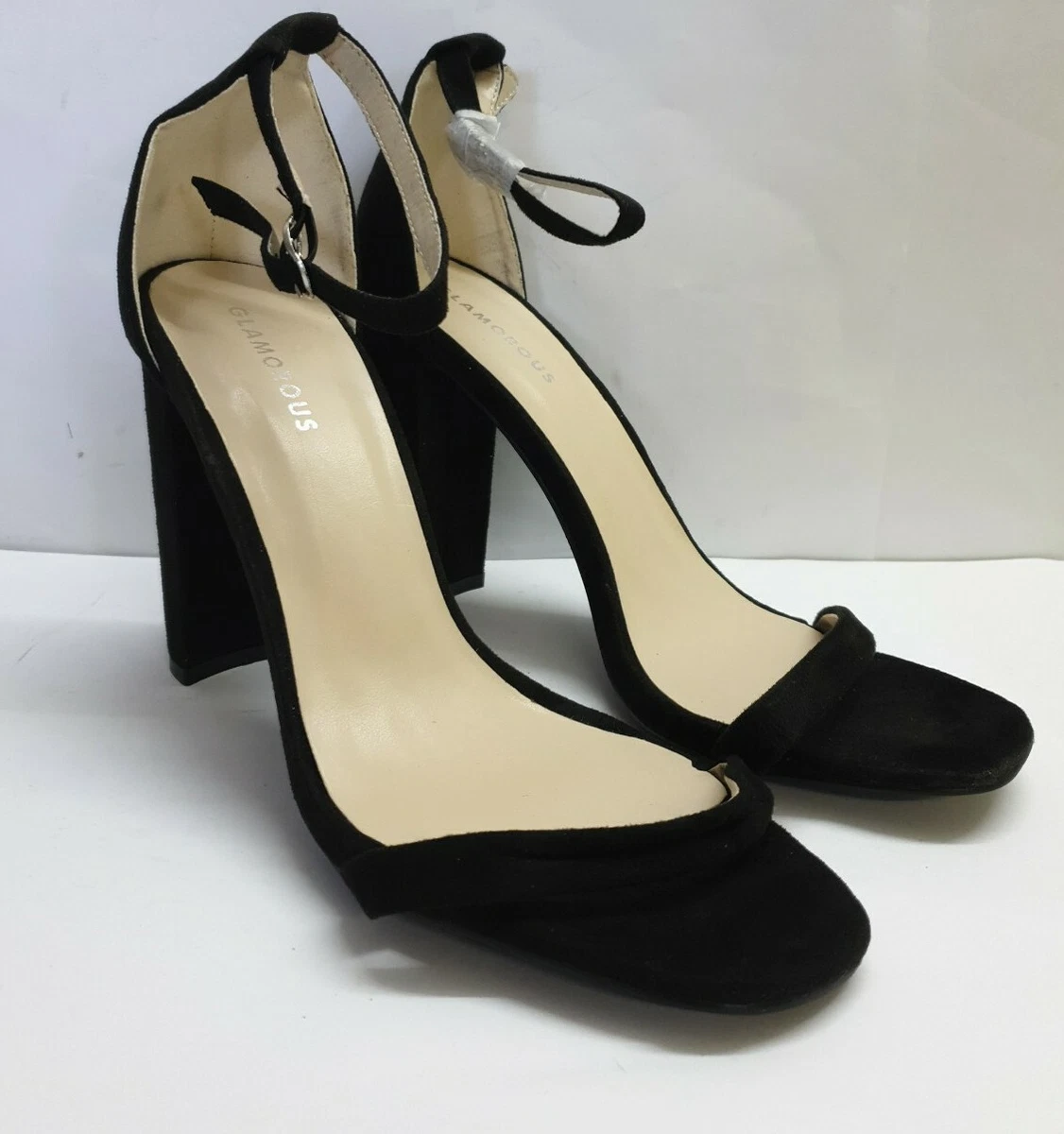 Black block heel barely there best sale sandals