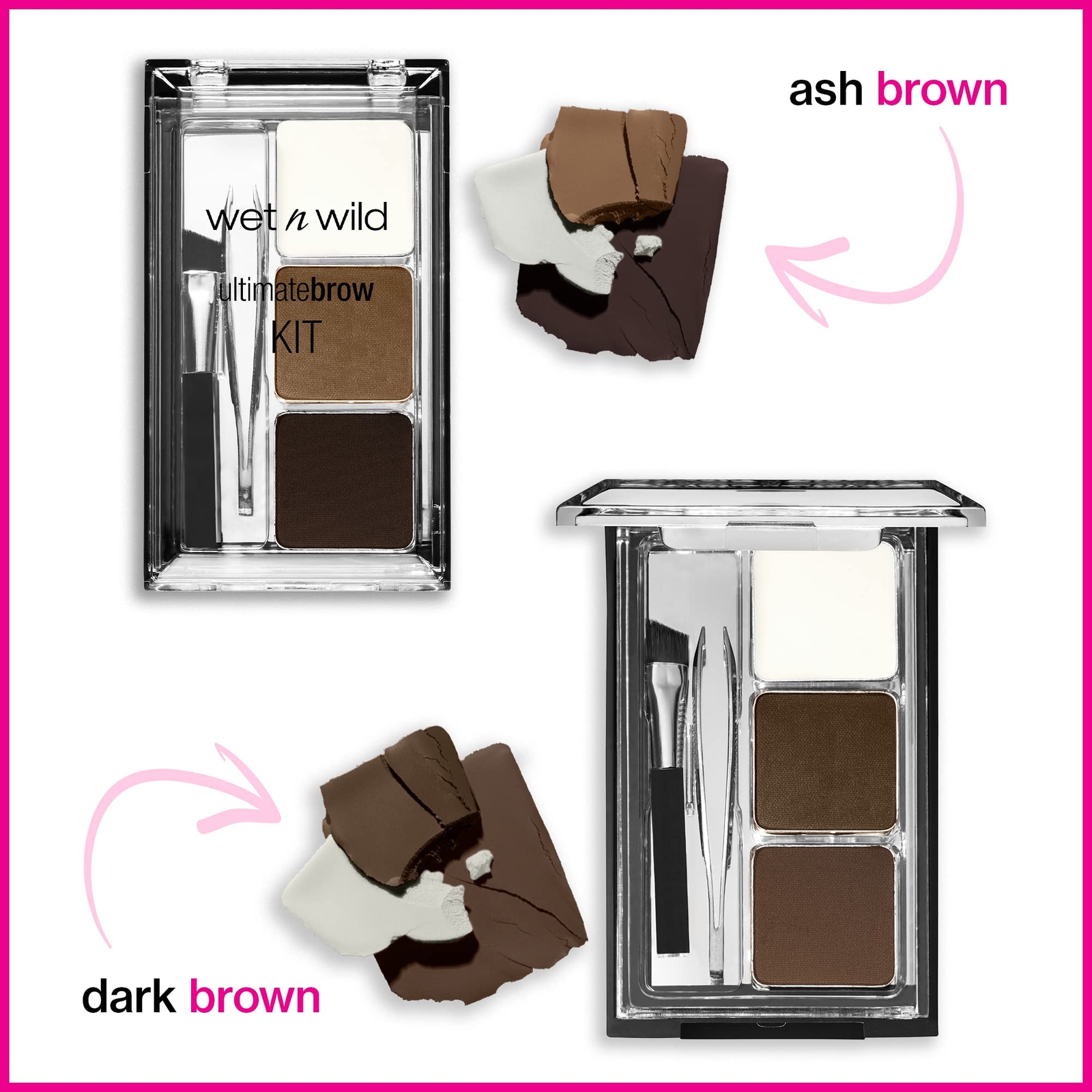 Ultimate Eyebrow Makeup Kit Eyebrow Powder Dark Brown Brow Hair Removal Tweez...