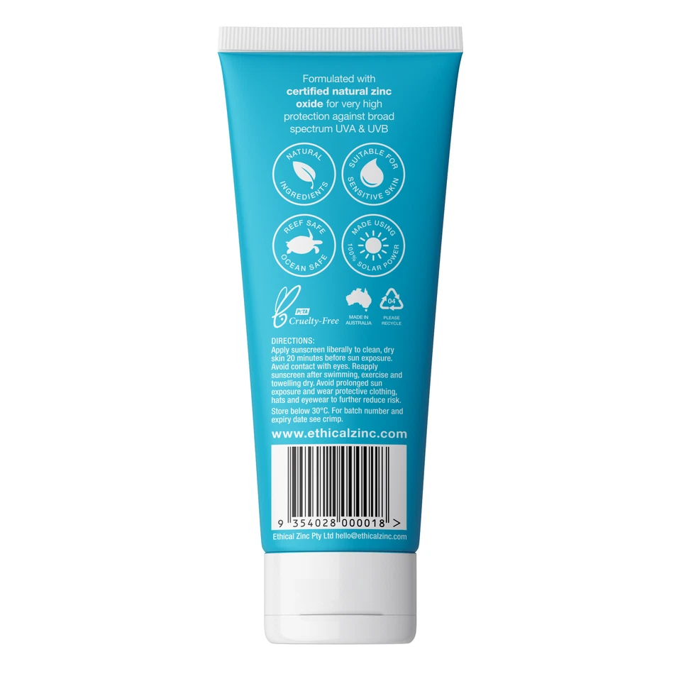 Ethical Zinc SPF50+ Natural Clear Zinc Sunscreen Sensitive & Reef Safe Mineral - image 2 of 3
