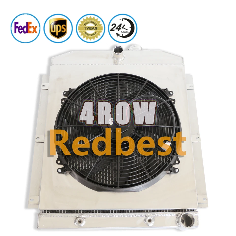 Ventilador de cubierta de radiador de 4 filas para Chevrolet Fleetmaster/camión/camión Fleetline 47-54 Foto 4 de 4