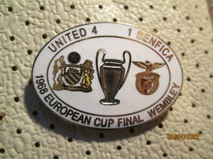 MANCHESTER UNITED BENFICA 1968 FINALE COUPE CHAMPIONS C1 fanion pennant